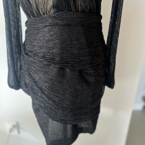 Maje Sequin Black Sheer Ddress - Picture 5 of 13